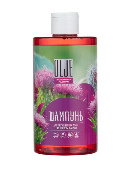 OLJE Натуральный шампунь для окрашенных волос с репейным маслом для поврежденных волос 450 мл в Сургуте