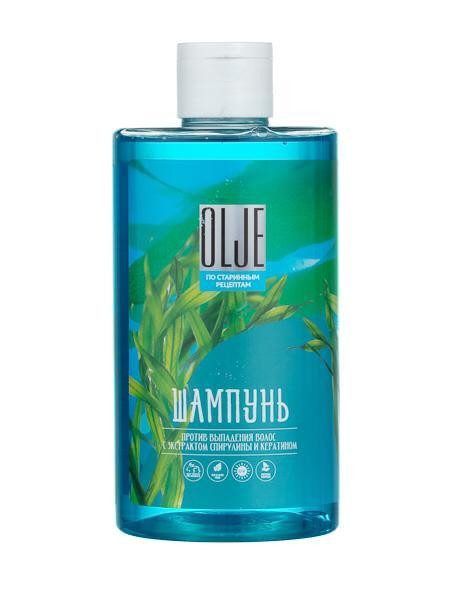 OLJE Натуральный шампунь против выпадения волос с экстрактом концентрата спирулины и кератина 450 мл в Сургуте